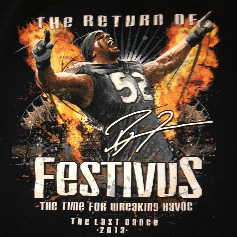 Ray Lewis Baltimore Ravens ‘The Last Dance’ T-Shirt (Size M)